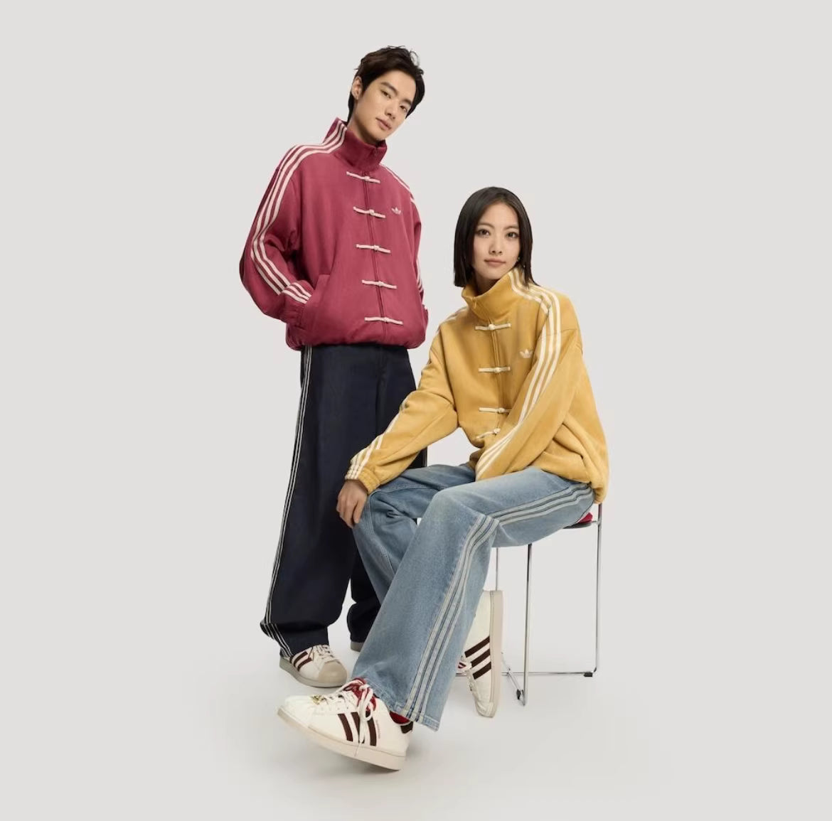 Men's and women's stand-up collar jackets